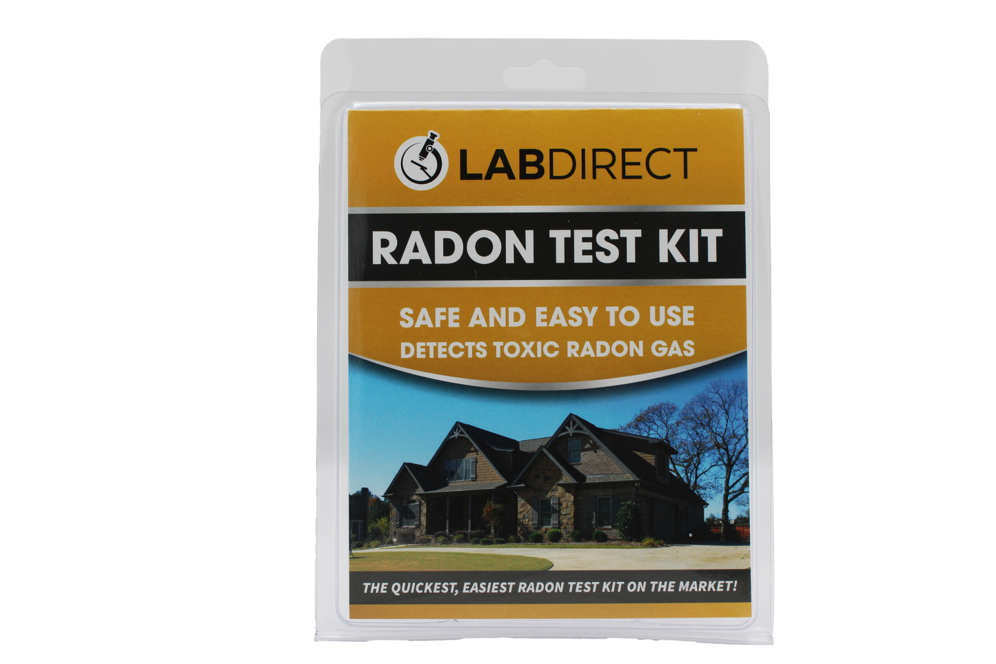The LabDirect Radon Test Kit comes with a simple detector, and no tools or technical knowledge is required. Click or tap on the image for product details. A $20 lab analysis fee per test is required.
