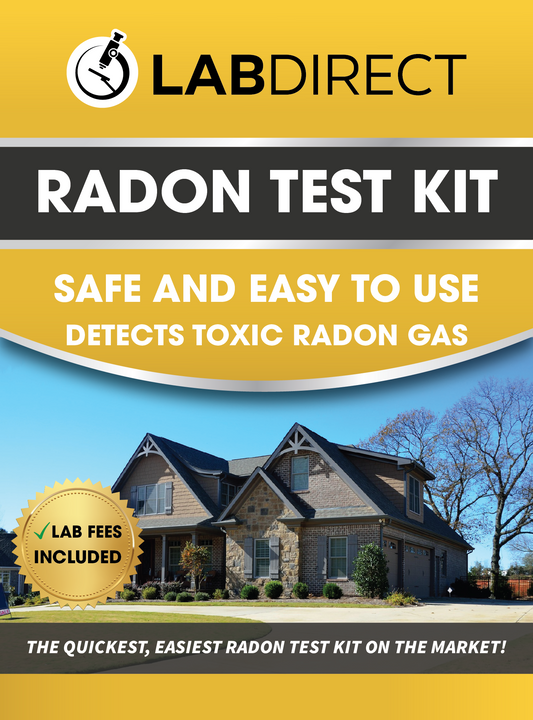 The LabDirect Radon Test Kit comes with a simple detector, and no tools or technical knowledge is required. Click or tap on the image for product details. The lab analysis fee included. No additional fees are required.