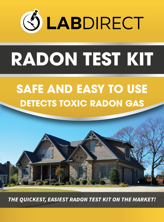 The LabDirect Radon Test Kit comes with a simple detector, and no tools or technical knowledge is required. Click or tap on the image for product details. A $20 lab analysis fee per test is required.